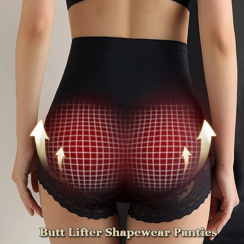 Women Lace Shapewear Panties High Waist Flat Belly Shorts Butt Lifter Body Shaper Slimming Underwear Tummy Control Shaping Panty