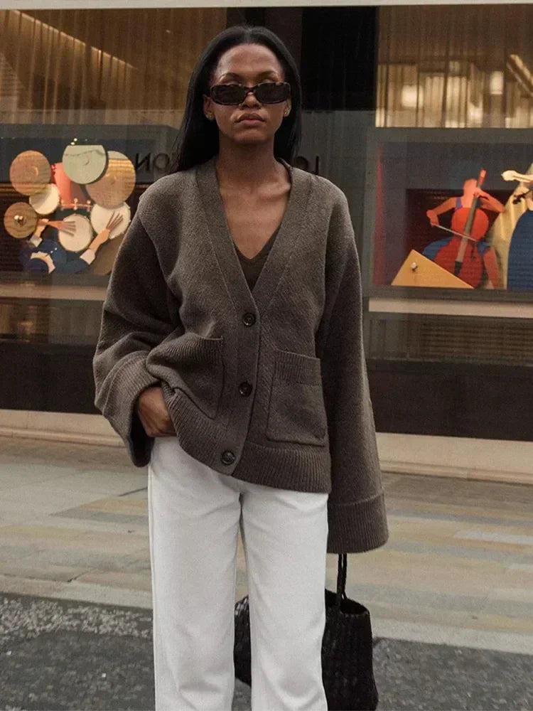 Casual V Neck New Commute Loose Knitwear