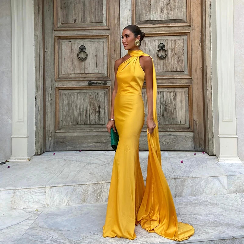 Sexy Satin Ribbon Party Dress Women