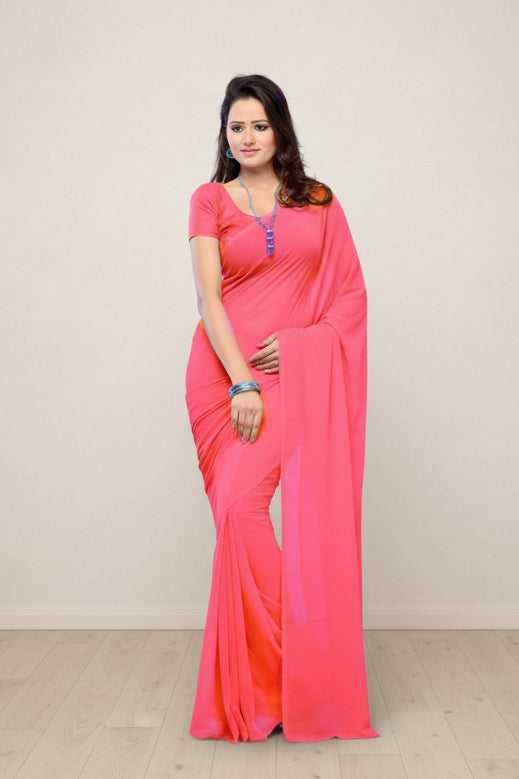 Plain Georgette Saree For Women