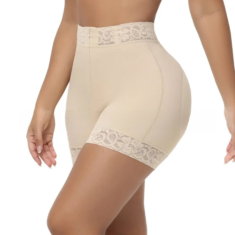 High Waist Shapewear Briefs Tummy Control Lace Trim Boxer Briefs Beauty Body Shaping Underwear Large Size Waist Cincher