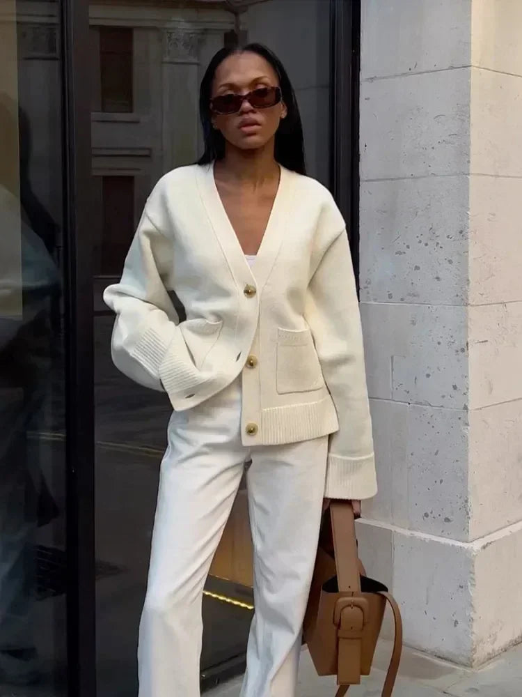 Casual V Neck New Commute Loose Knitwear
