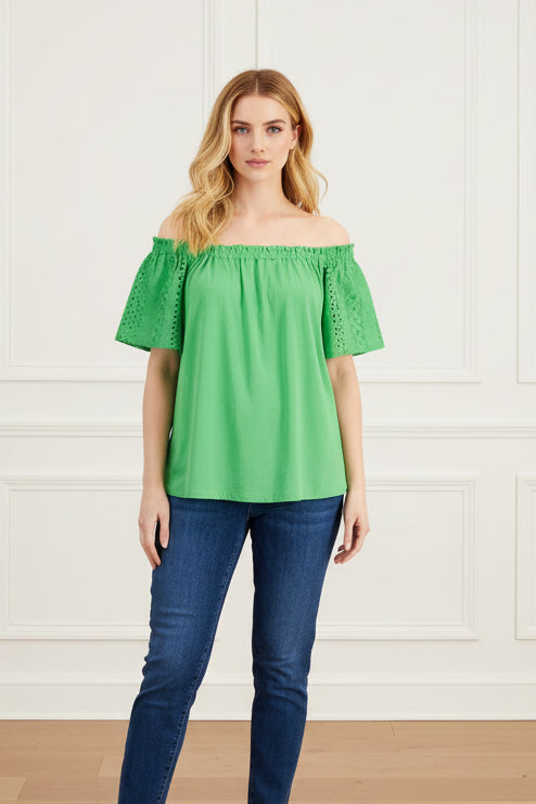 Charter Club Women Eyelet-Sleeve Off Shoulder Top