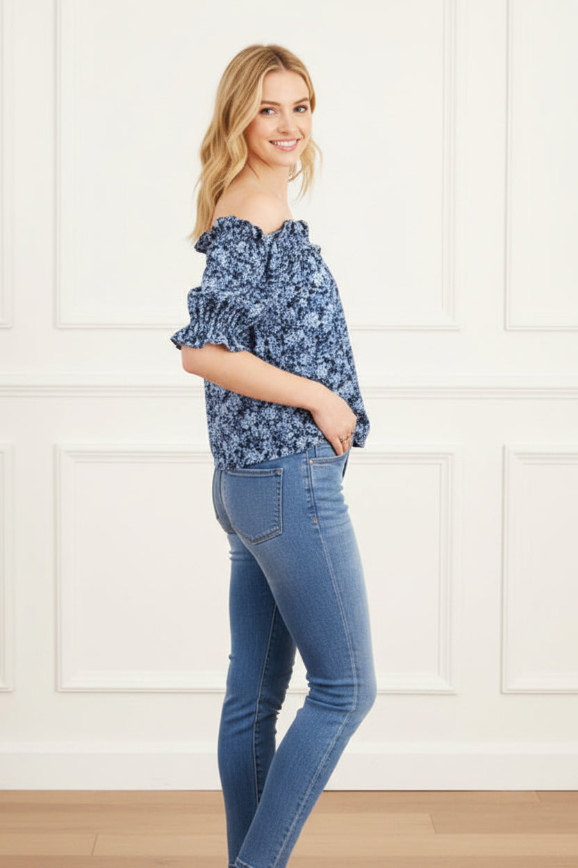 Tommy Hilfiger Women Off Shoulder Floral Print Top