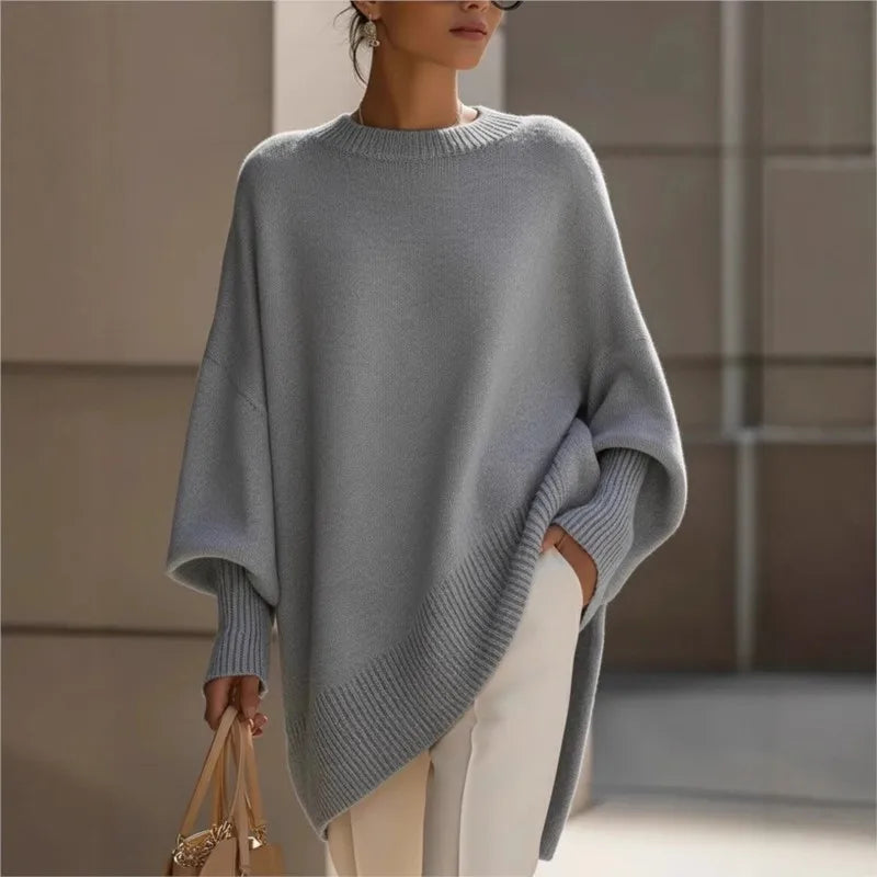Ladies' Batwing Sleeve Knitted Sweater Coat