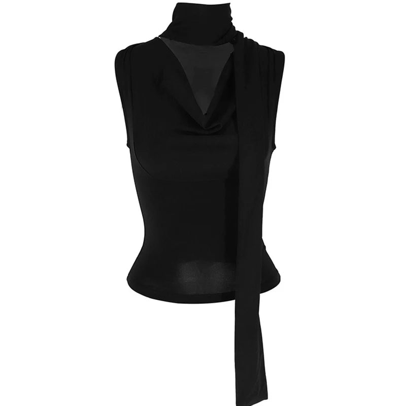 Sleeveless V-Neck Lady Top