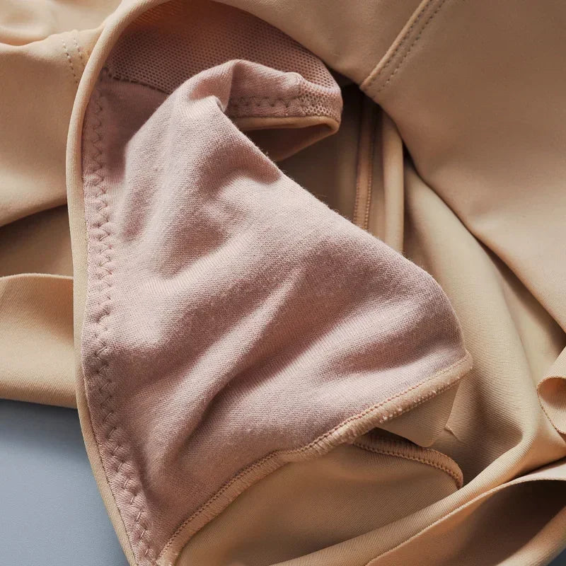 High Waist Lower Belly Contracting Underwear Women's Thin Ice Silk Seamless Waist Shaping Hip Lift Corset Shapers Pants