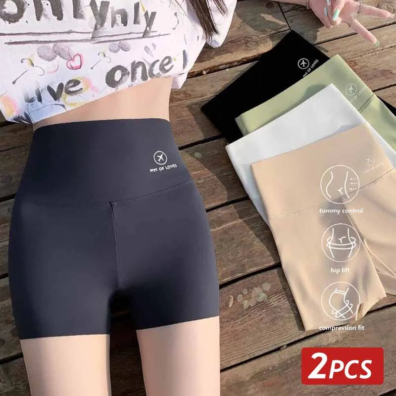 2PCS/Set Women Seamless Shapewear High Waist Butt Lifter Panties Female Solid Color Slimming Underwear Sports Yoga Tummy Pants