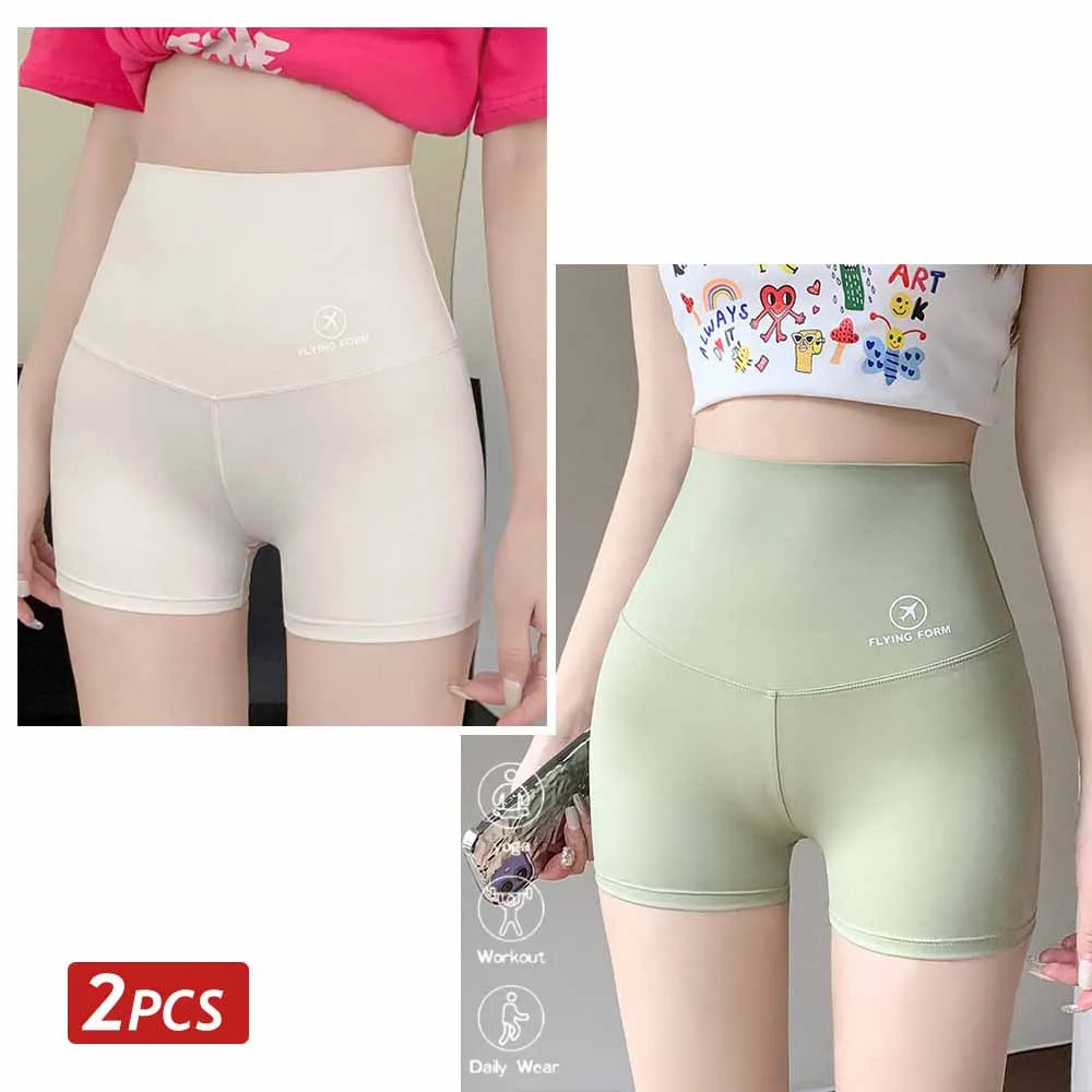 2PCS/Set Women Seamless Shapewear High Waist Butt Lifter Panties Female Solid Color Slimming Underwear Sports Yoga Tummy Pants