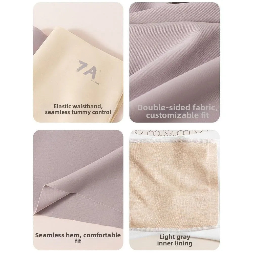 New High Waist Ice Silk Panties Seamless Tummy-Control Hip-Lifting Safety Pants Anti Friction Boxer Panties Women