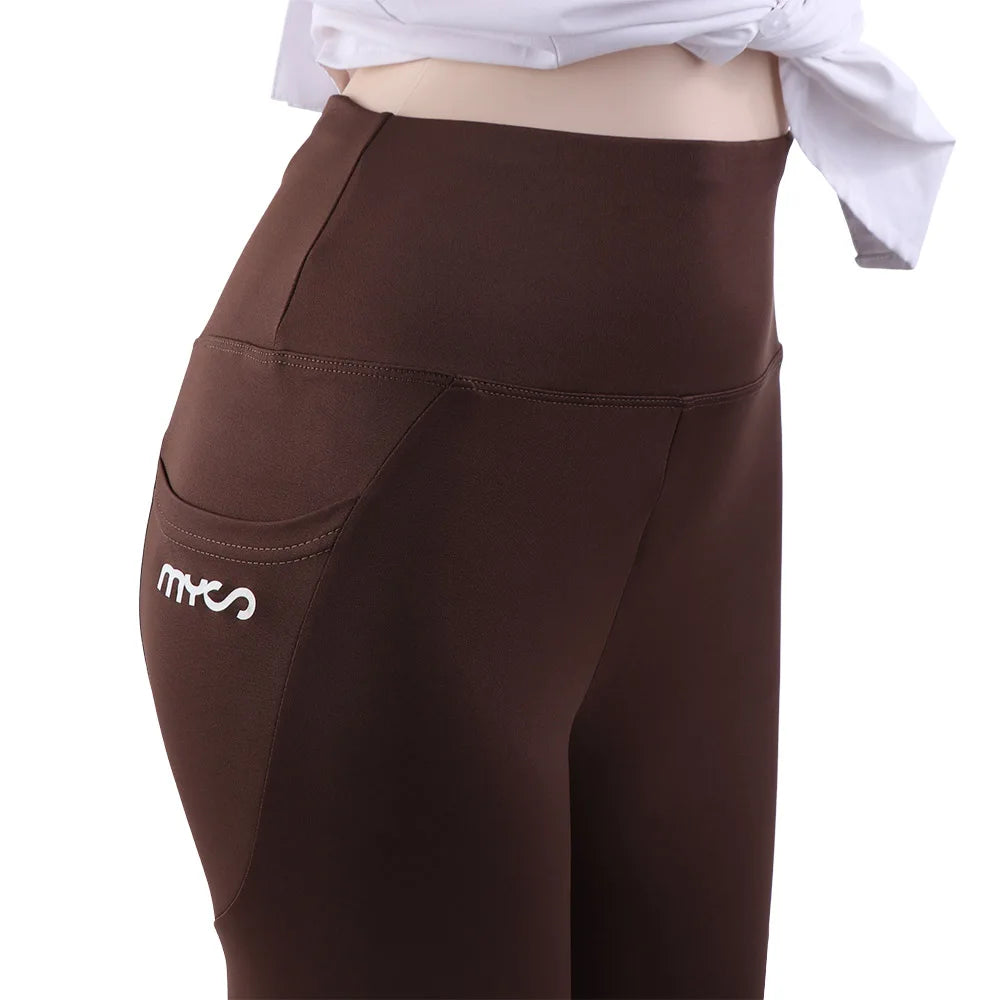 Soft High Waist Women Leggings with Pocket Seamless Elastic Jogging Women's Capri Pants Butt Lifter Tight Shapewear Sports