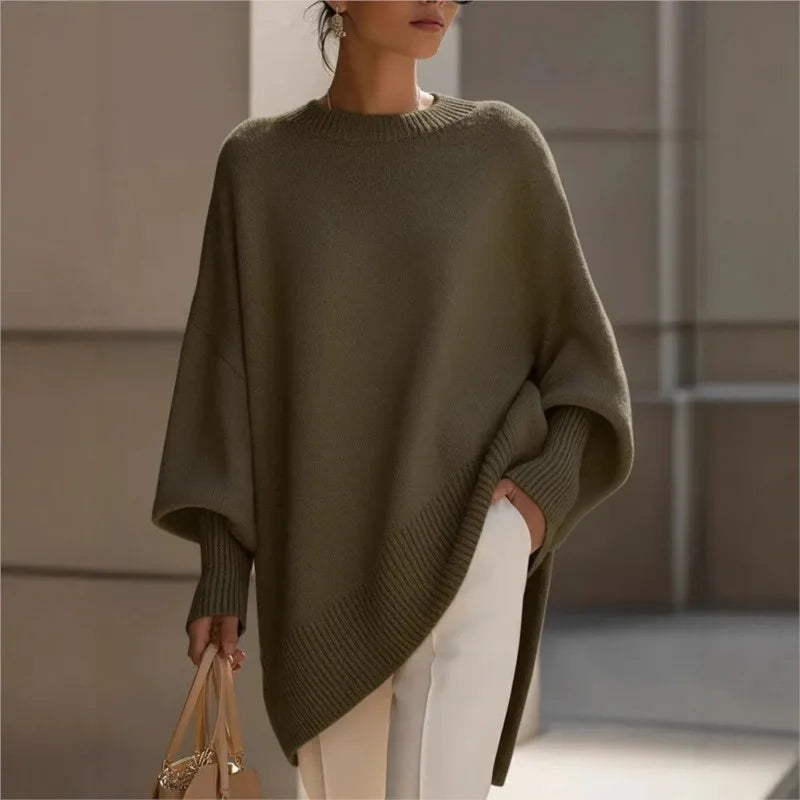 Ladies' Batwing Sleeve Knitted Sweater Coat