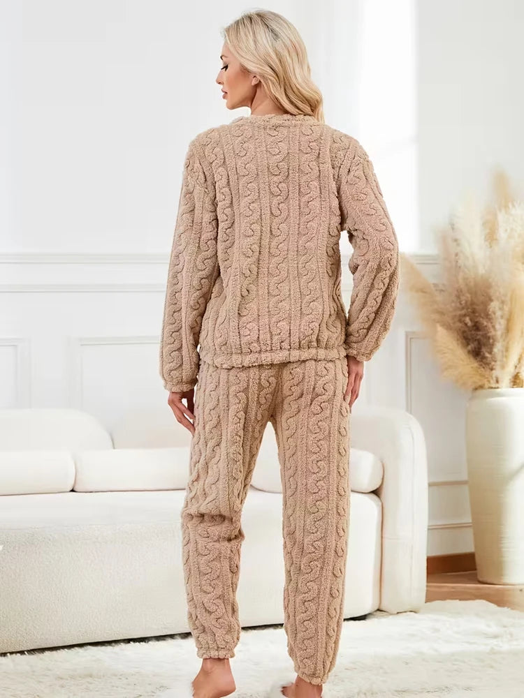 Two-Piece Autumn and Winter Pajama Set