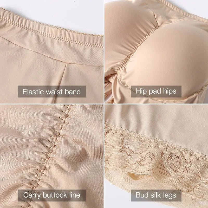Plus Size High Waist Tummy Control Shapewear Panties Women Butt Lifter Hip Enhancer Seamless Breathable Lace Trim Underwear