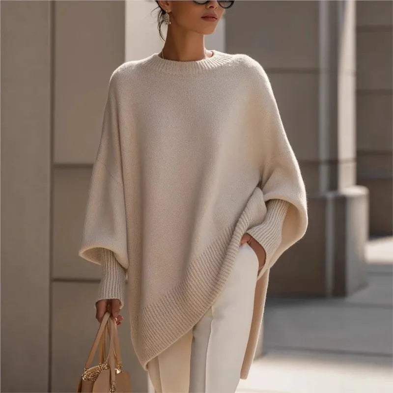 Ladies' Batwing Sleeve Knitted Sweater Coat