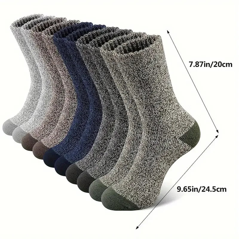 5 Pack Thick Merino Wool Thermal Socks for Men