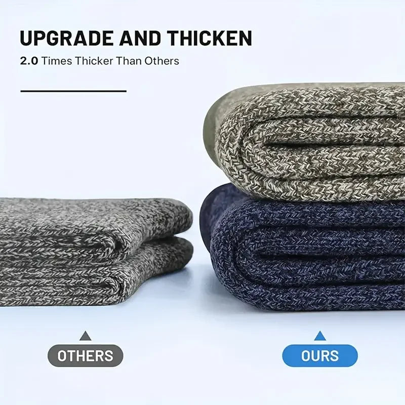 5 Pack Thick Merino Wool Thermal Socks for Men