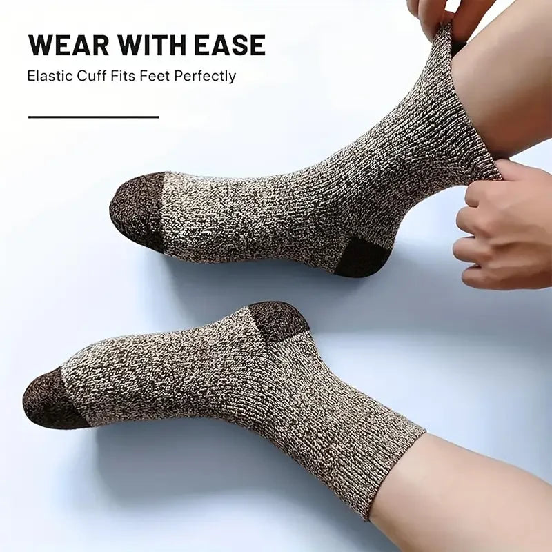 5 Pack Thick Merino Wool Thermal Socks for Men