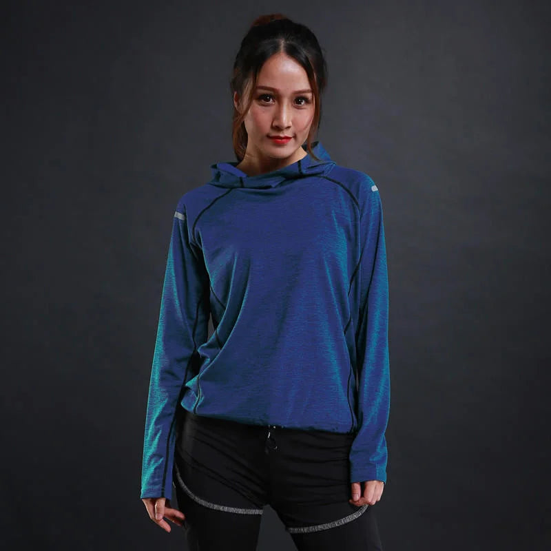 Women Quick Dry Sports Jacket Long Sleeve Running Hoodie Activewear