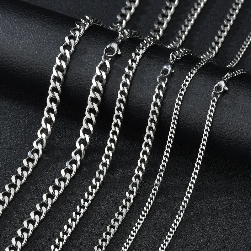 Men Stainless Steel Cuban Link Chain Necklace
