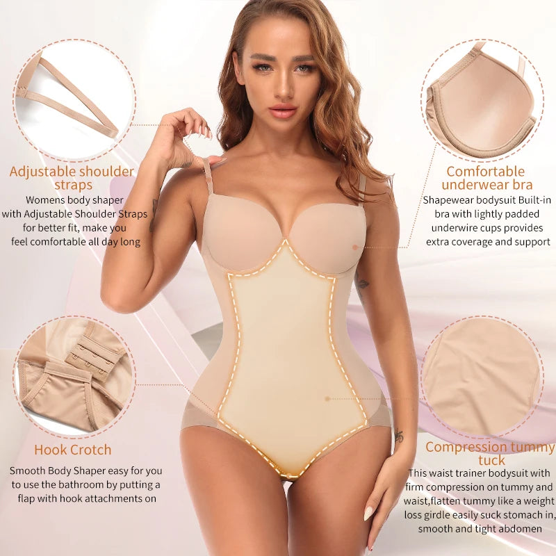 Tummy Control Butt Lifter Shapewear Bodysuit for Women