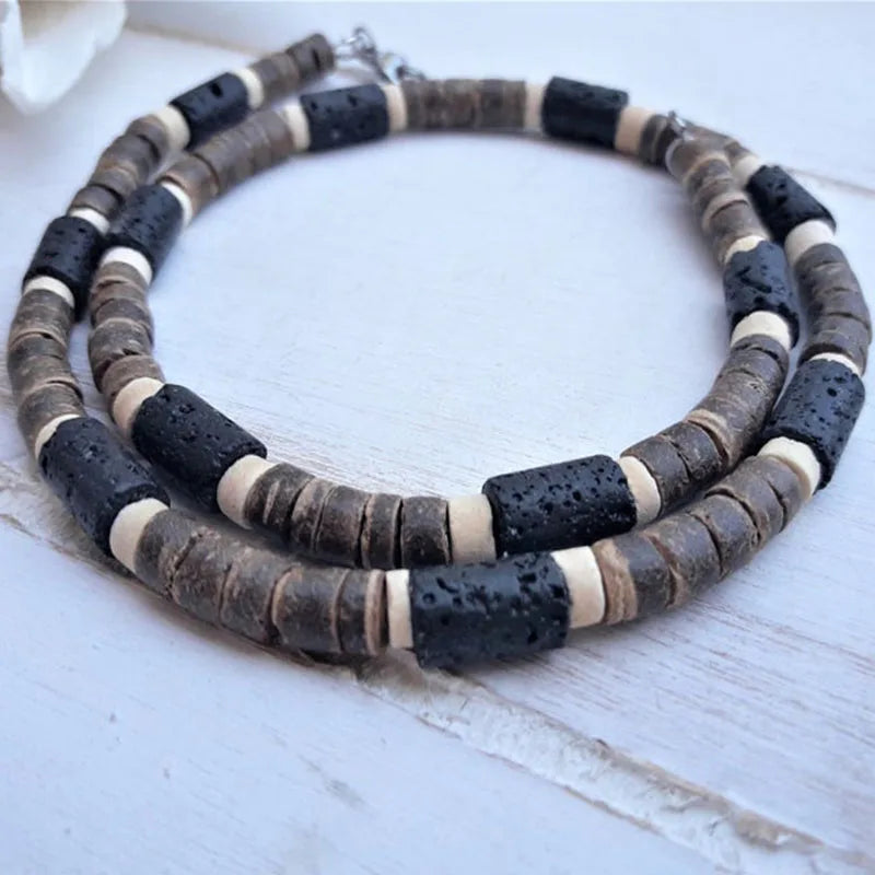 Men African Beaded Surfer Necklace