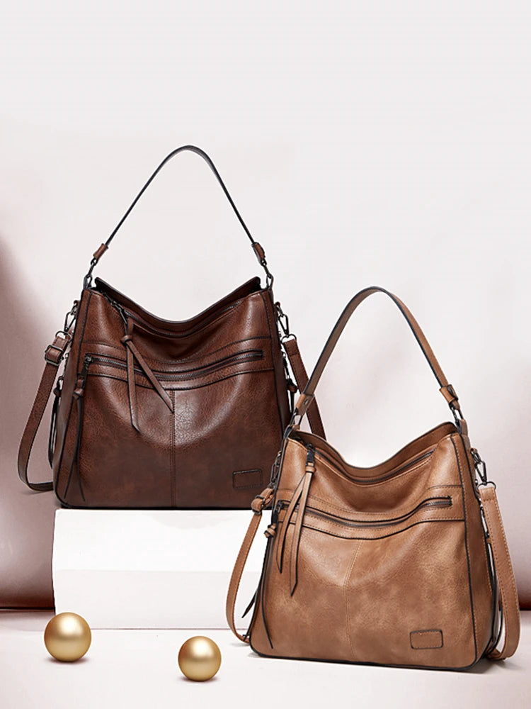 Large Leather Designer Shoulder Travel Messenger Bag for Women