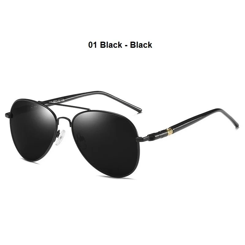 Men Vintage Black Pilot Designer Driving Sunglasses