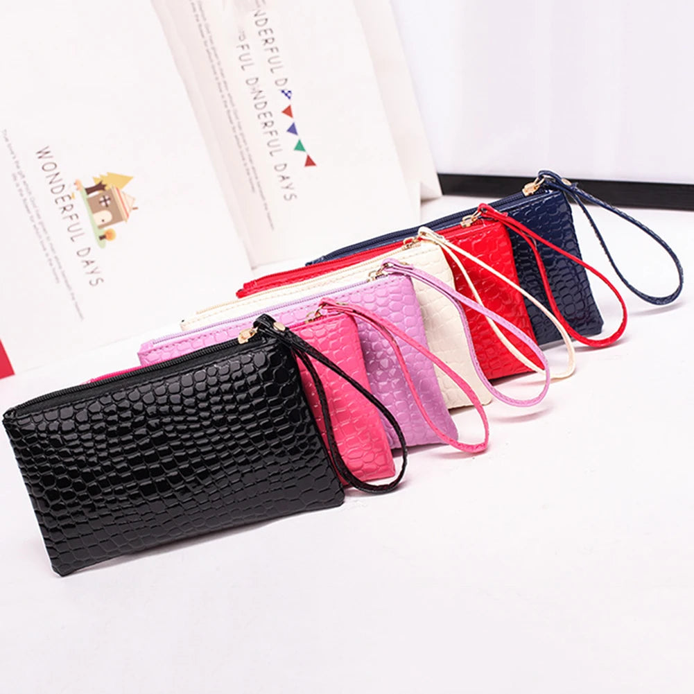 Long PU Leather Wristlet Wallet for Women