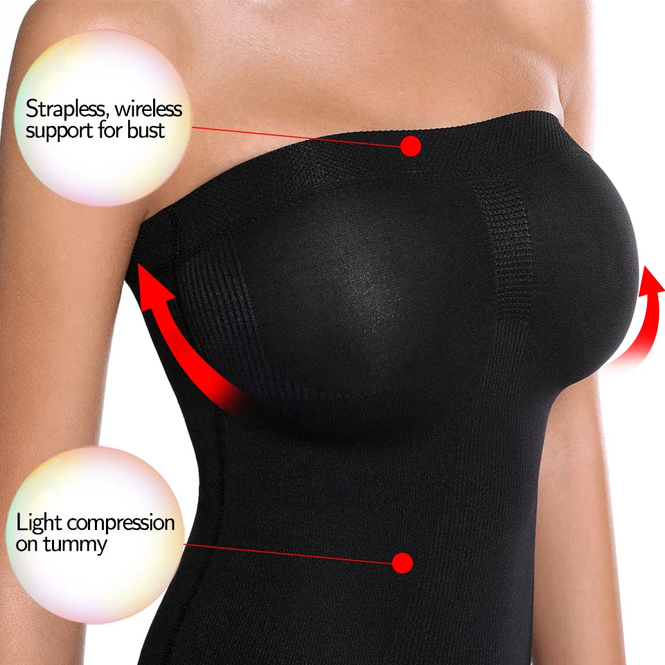 Strapless Tummy Control Full Body Shapewear Slip for Women