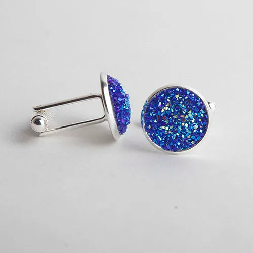 Men Rhinestone Round Cufflinks Accessories
