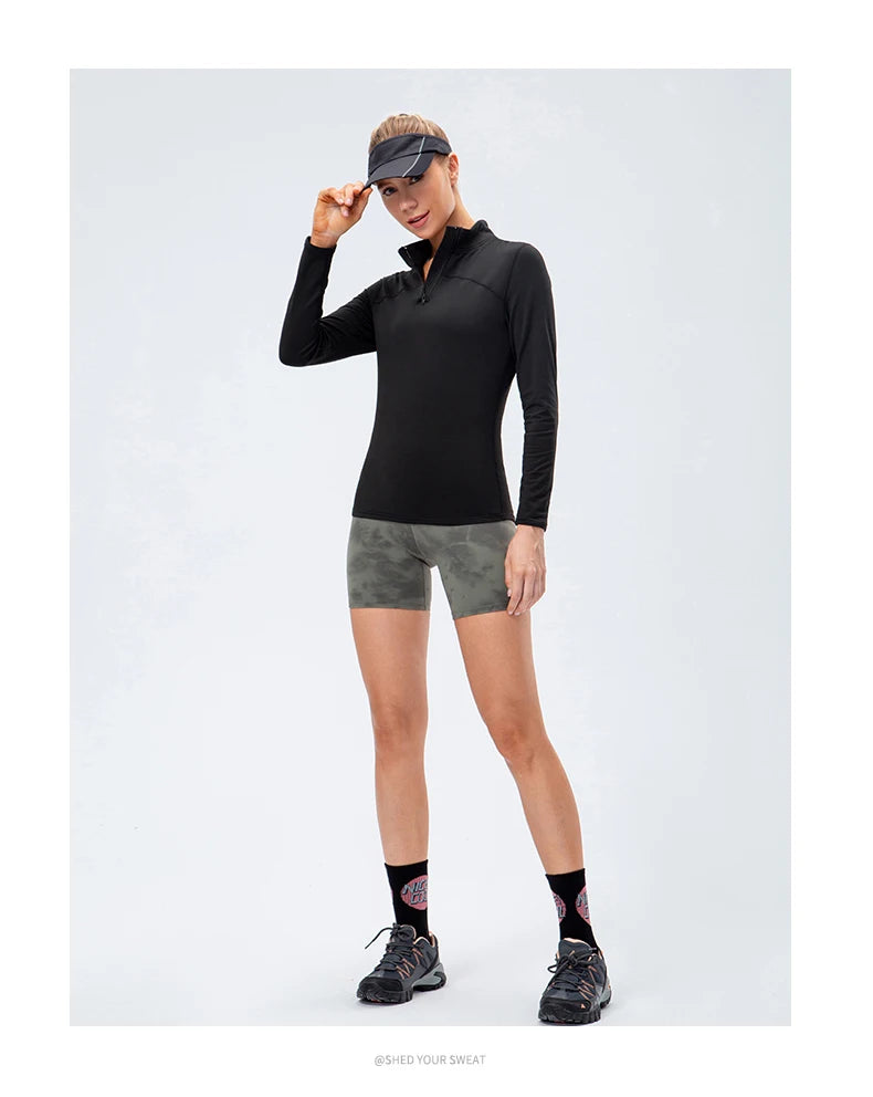 Women Long Sleeve Zipper Sports Jacket