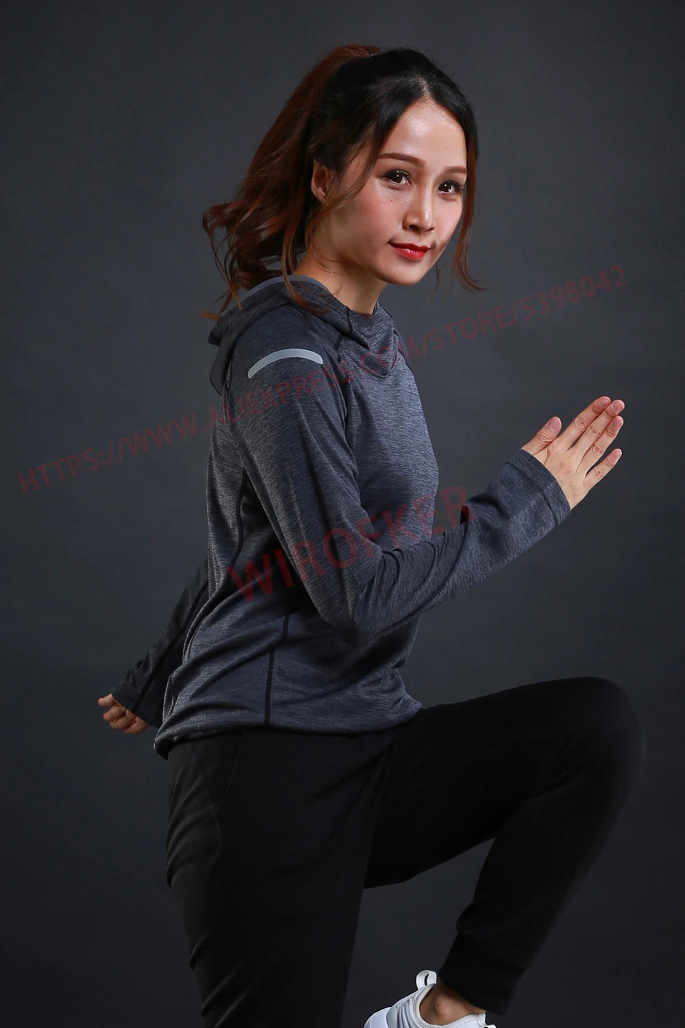 Women Quick Dry Sports Jacket Long Sleeve Running Hoodie Activewear
