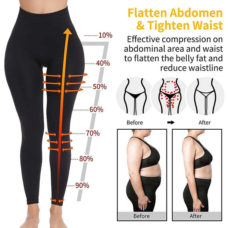 High Waist Tummy Control Compression Shapewear Leggings for Women
