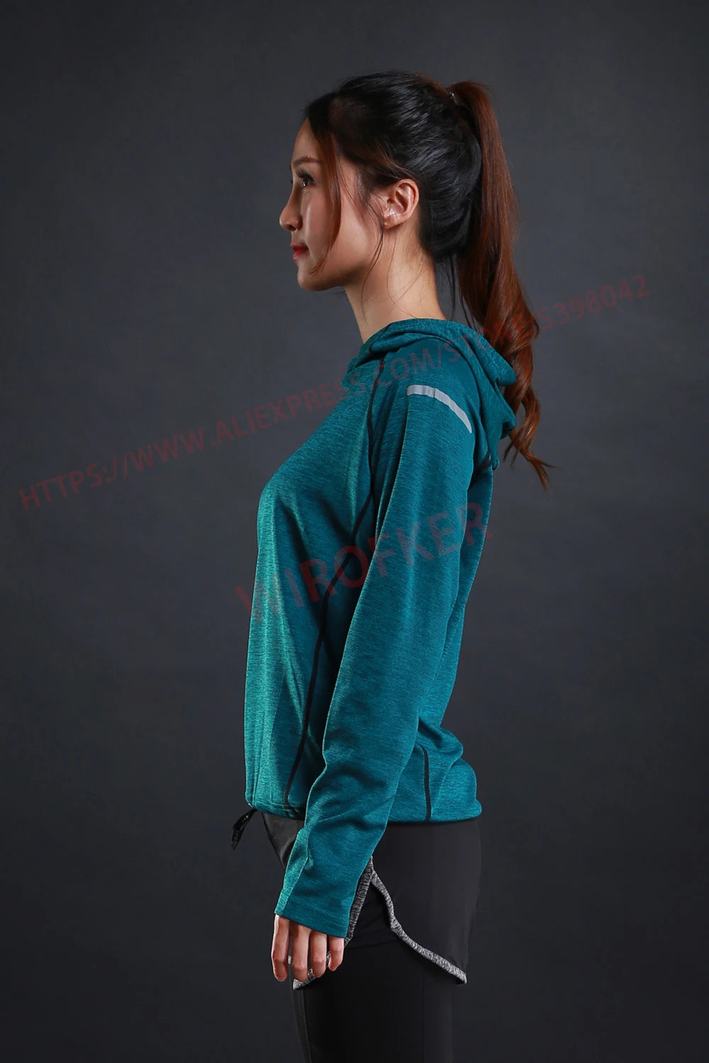 Women Quick Dry Sports Jacket Long Sleeve Running Hoodie Activewear