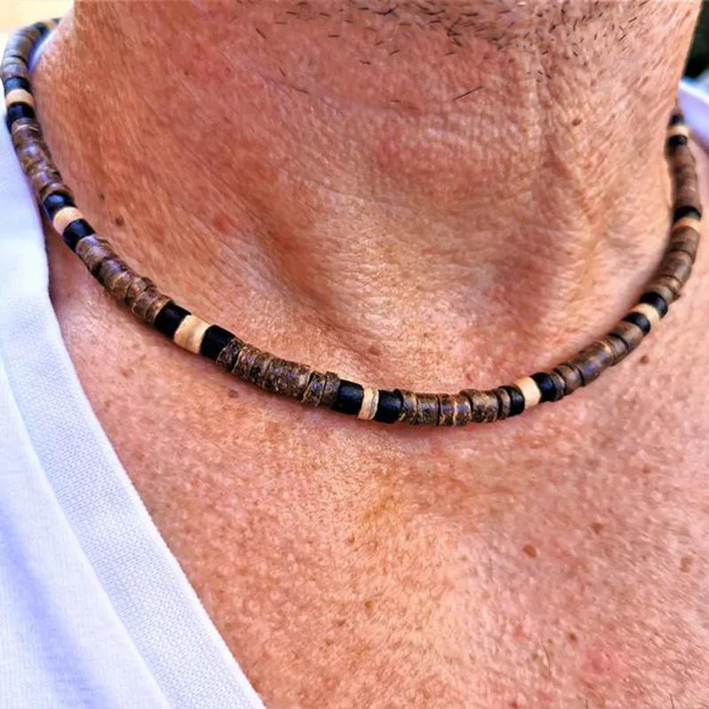 Men African Beaded Surfer Necklace