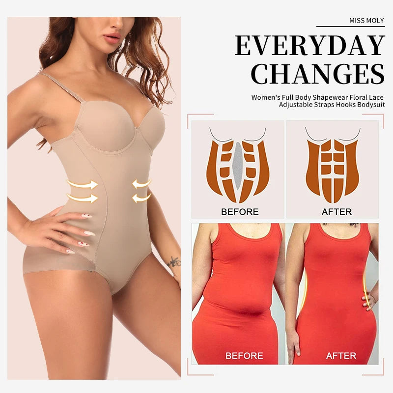 Tummy Control Butt Lifter Shapewear Bodysuit for Women
