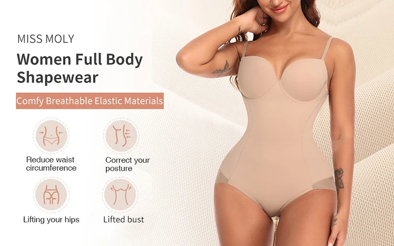 Tummy Control Butt Lifter Shapewear Bodysuit for Women