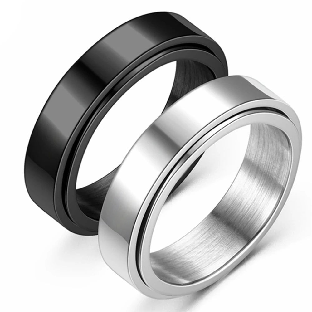Men Stainless Steel Spinner Fidget Ring