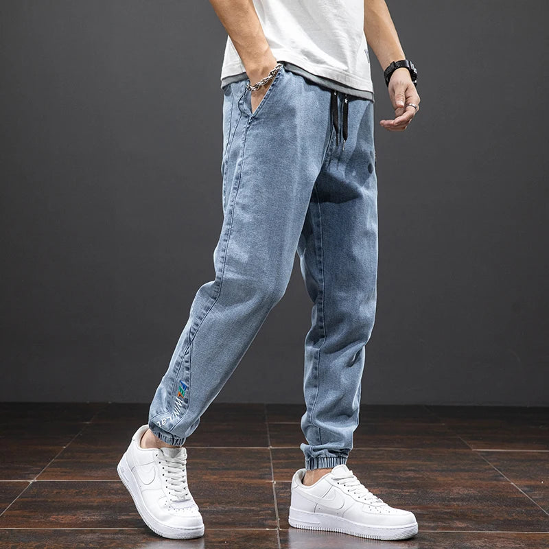 Men Baggy Cargo Denim Jogger Jeans