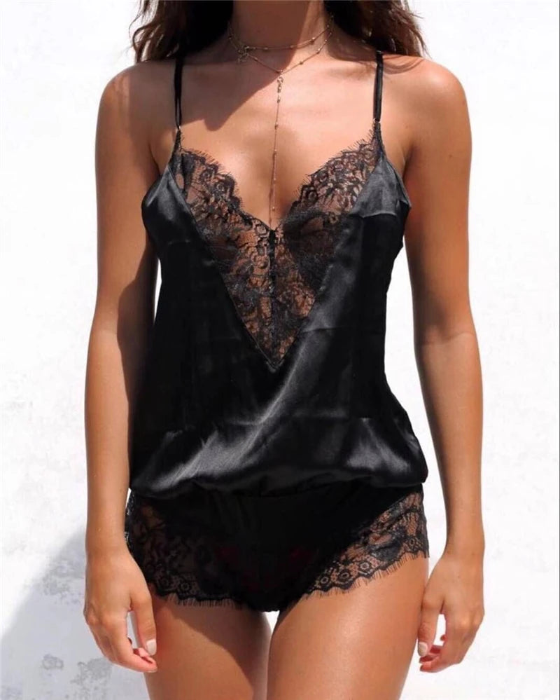 Lace Halter Bodysuit Lingerie for Women