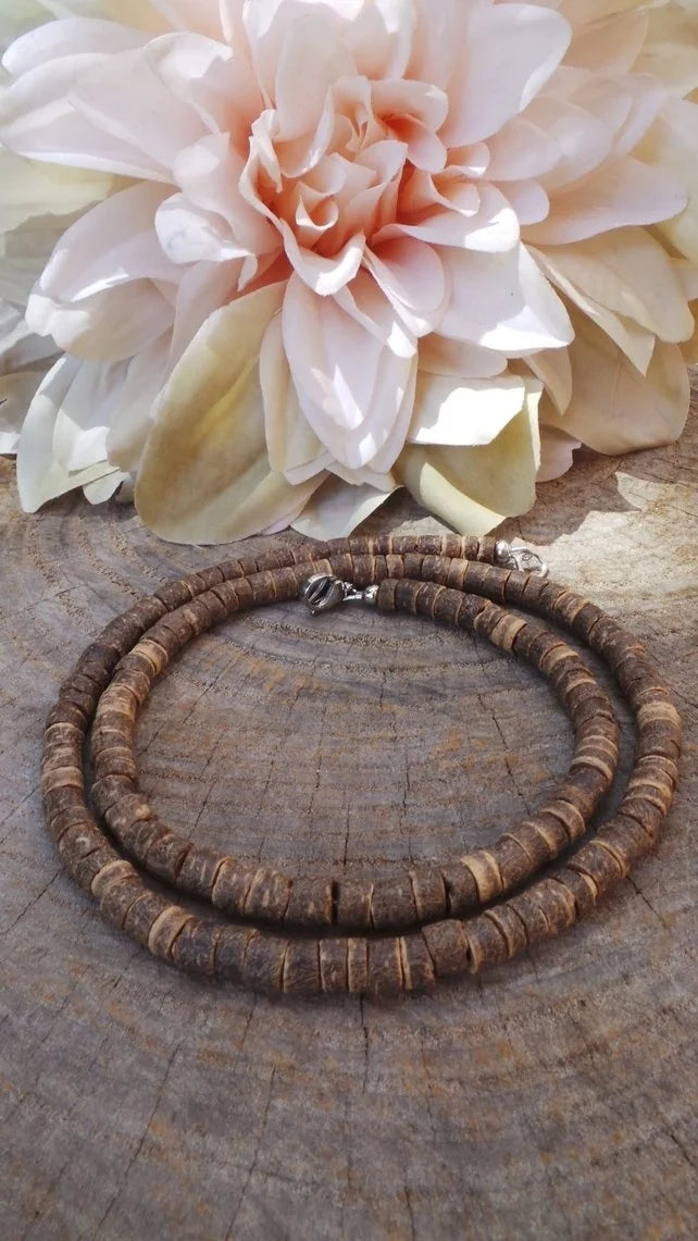 Men African Wooden Beaded Necklace
