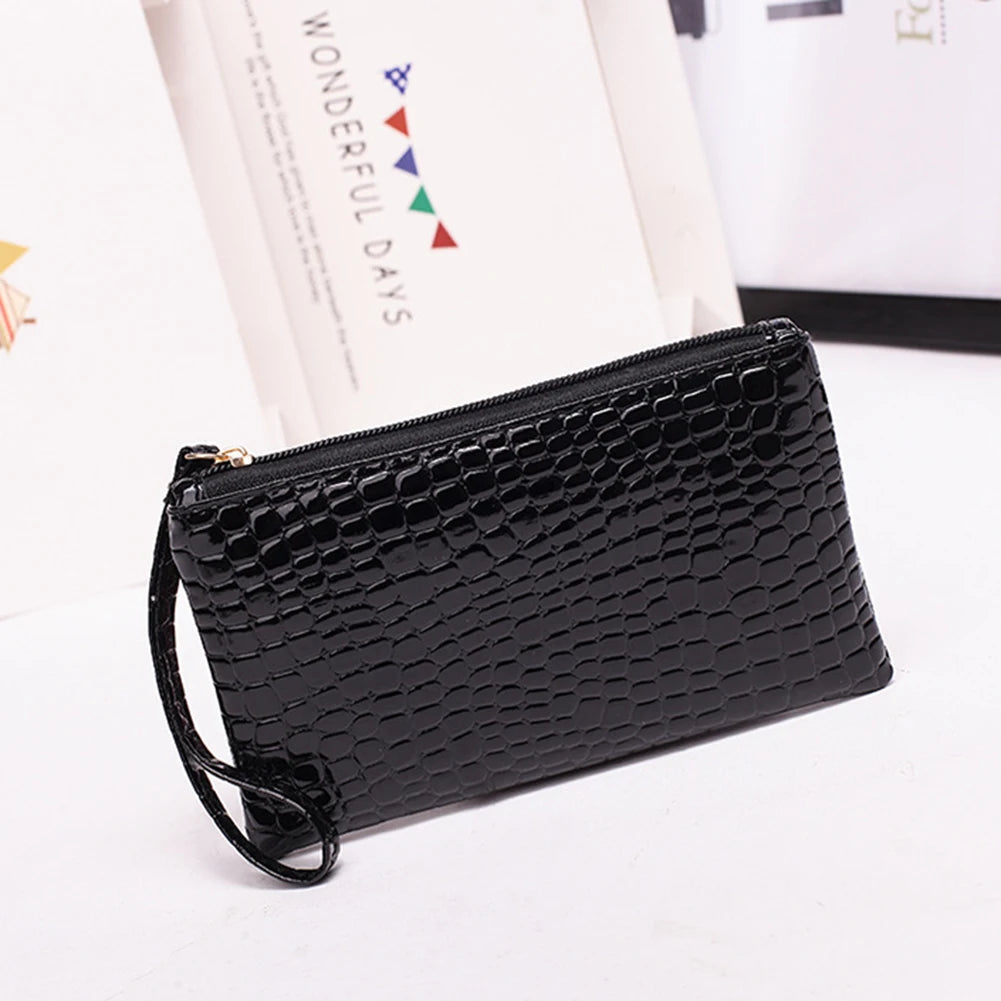 Long PU Leather Wristlet Wallet for Women