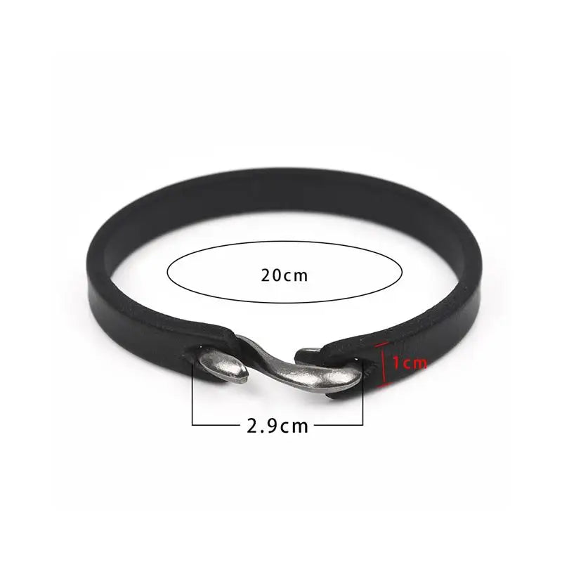 Men Genuine Leather Retro Cuff Bracelet