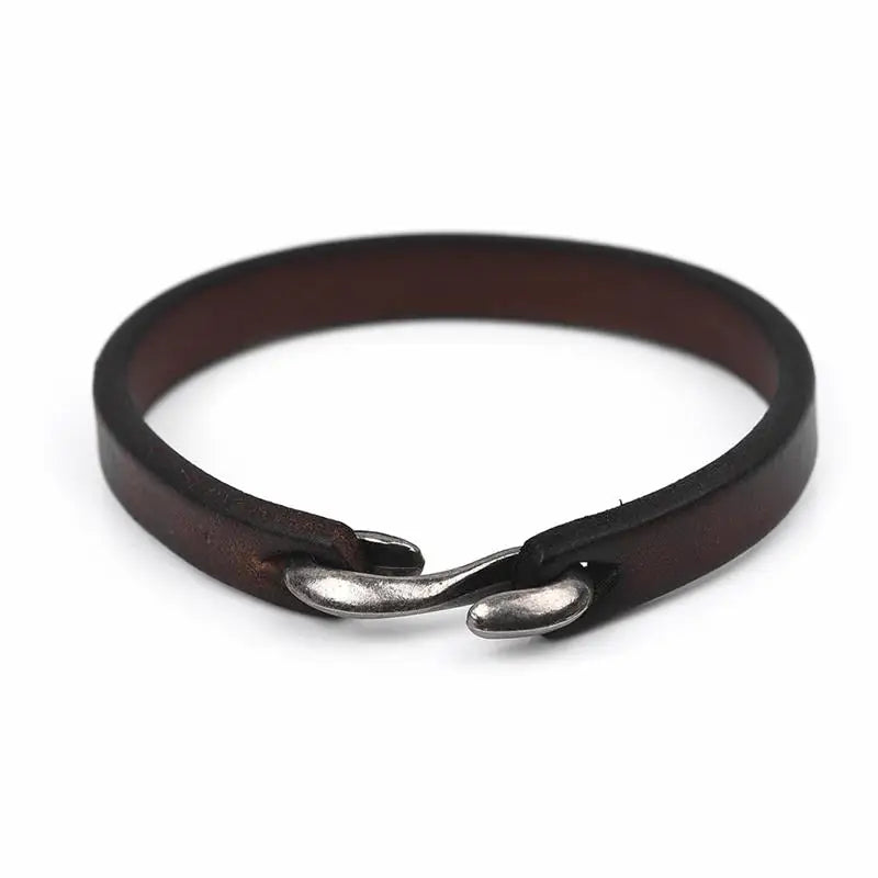 Men Genuine Leather Retro Cuff Bracelet