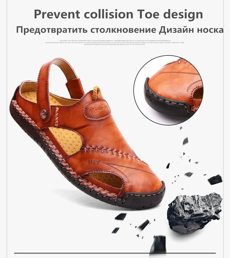 Men Leather Classic Roman Sandals