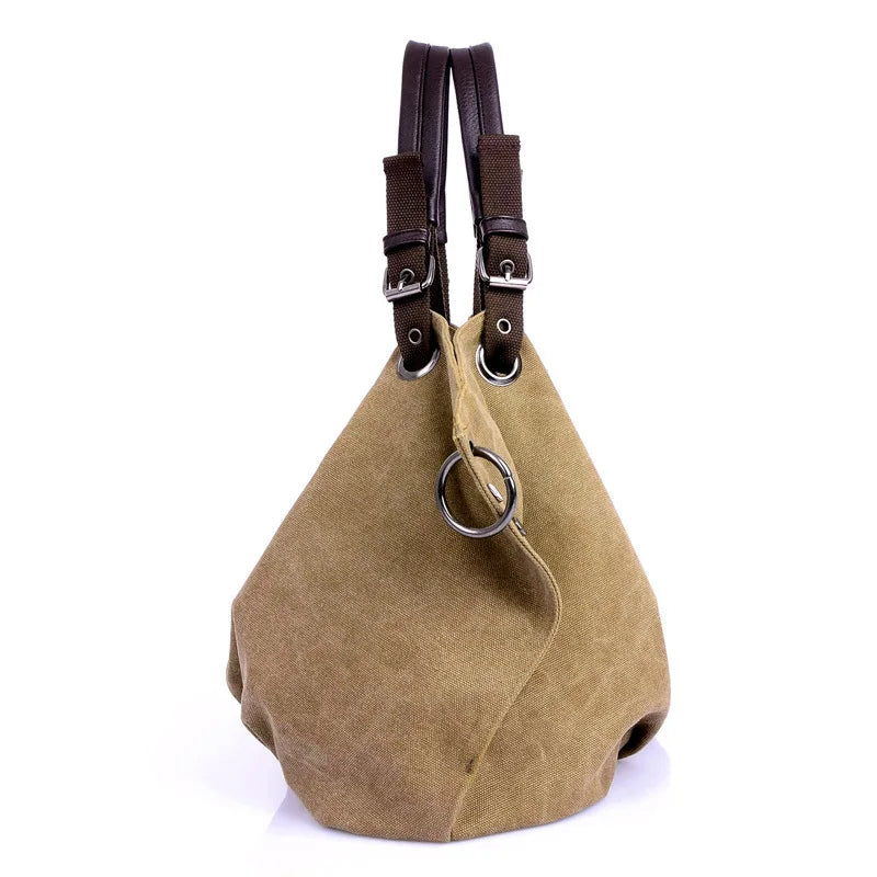 Large Capacity Canvas Tote Crossbody Bag for Women