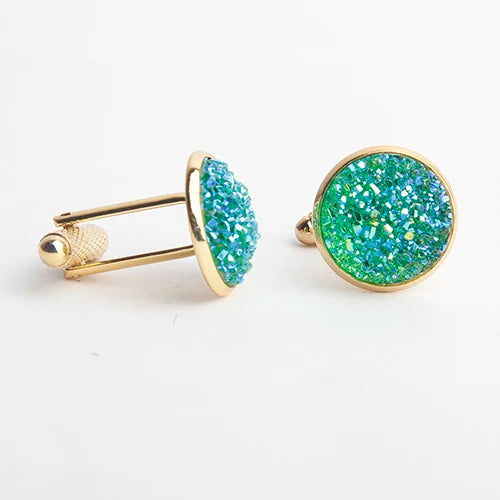 Men Rhinestone Round Cufflinks Accessories