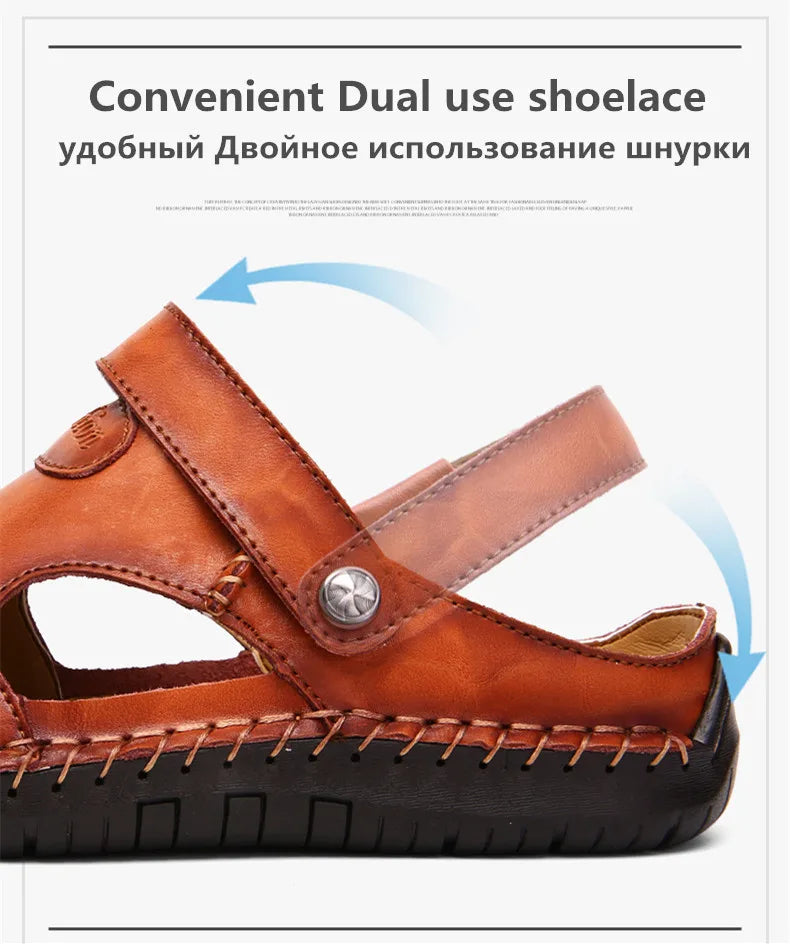 Men Leather Classic Roman Sandals