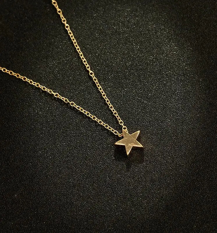 Women Fashion Gold and Silver Star Pendant Clavicle Necklace